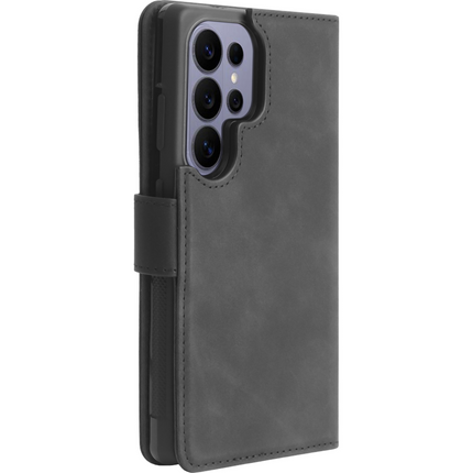 PrimeWallet SnapOn Case - Samsung Galaxy S26 Ultra - Detachable PU leather Wallet Case - (compatible with MagSafe) - Black