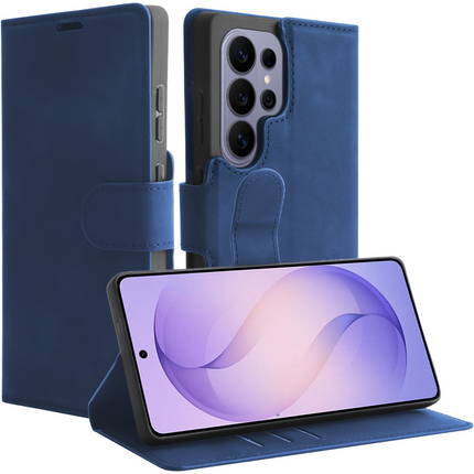 PrimeWallet Case - Samsung Galaxy S26 Ultra - PU leather Wallet Case - Blue