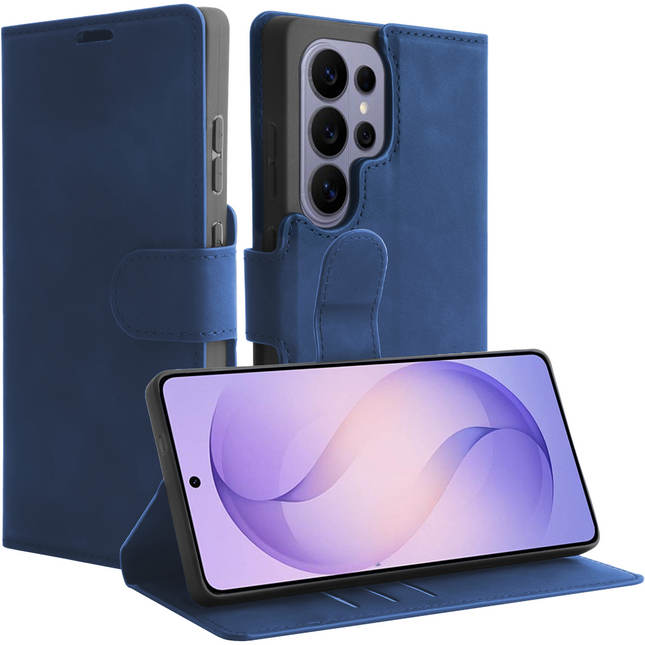 PrimeWallet Case - Samsung Galaxy S26 Ultra - PU leather Wallet Case - Blue