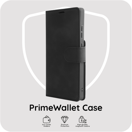 PrimeWallet Case - Samsung Galaxy S26 Ultra - PU leather Wallet Case - Black