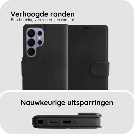 PrimeWallet Case - Samsung Galaxy S26 Ultra - PU leather Wallet Case - Black