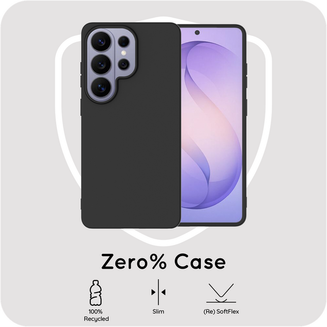 Zero% Case - Samsung Galaxy S26 Ultra - Soft TPU Back Cover (GRS Recycled) - Black