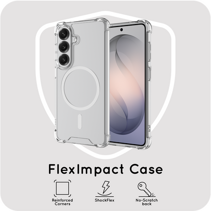 FlexImpact Case - Samsung Galaxy S26 Ultra - Reinforced TPU Back Cover - (compatible with MagSafe) - Clear
