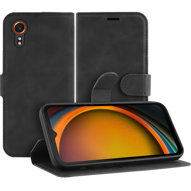 PrimeWallet Case - Samsung Galaxy Xcover7 - PU leather Wallet Case - Black