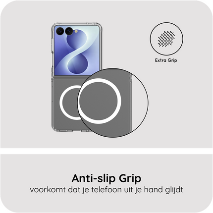 ArmorElite Case - Samsung Galaxy Z Flip8 - Military Grade Back Cover - (compatible with MagSafe) - Clear