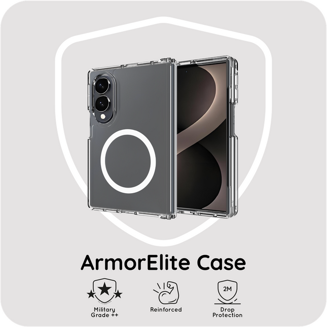 ArmorElite Case - Samsung Galaxy Z Fold8 - Military Grade Back Cover - (compatible with MagSafe) - Clear