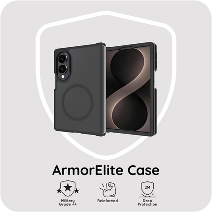 ArmorElite Case - Samsung Galaxy Z Fold8 - Military Grade Back Cover - (compatible with MagSafe) - Black