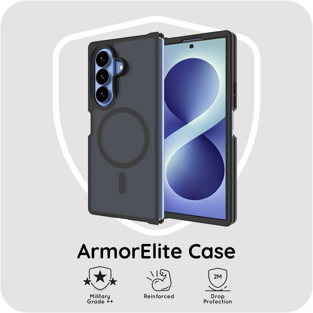 ArmorElite Case - Samsung Galaxy Z Fold8 Ultra / Z Fold7 - Military Grade Back Cover - (compatible with MagSafe) - Black