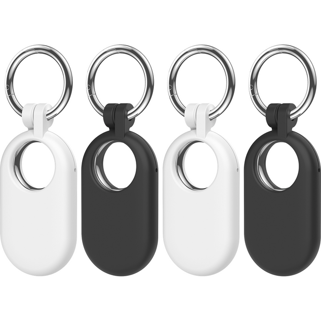 Samsung SmartTag2 - Silicon Keychain Case - Black/White - 4 pack