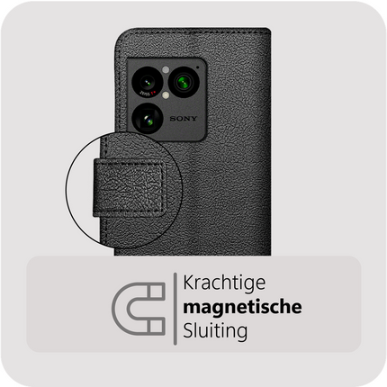 Classic Wallet Case - Sony Xperia 1 VIII - PU leather Book Case - Black
