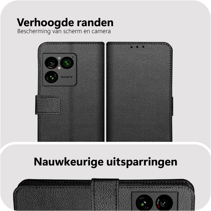 Classic Wallet Case - Sony Xperia 1 VIII - PU leather Book Case - Black