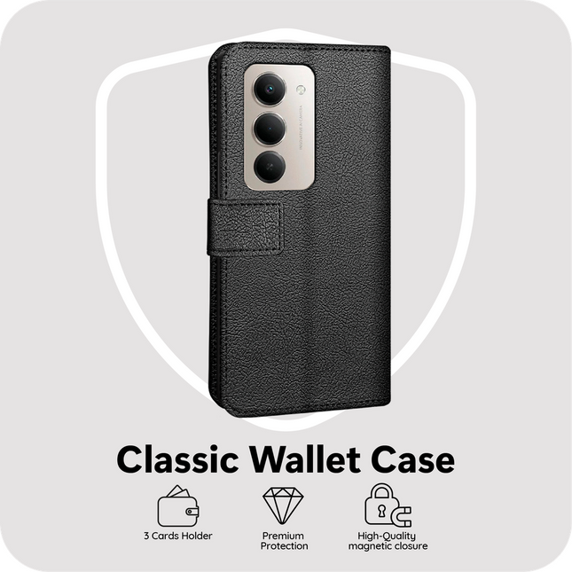 Classic Wallet Case - Sony Xperia 10 VIII / VII - PU leather Book Case - Black