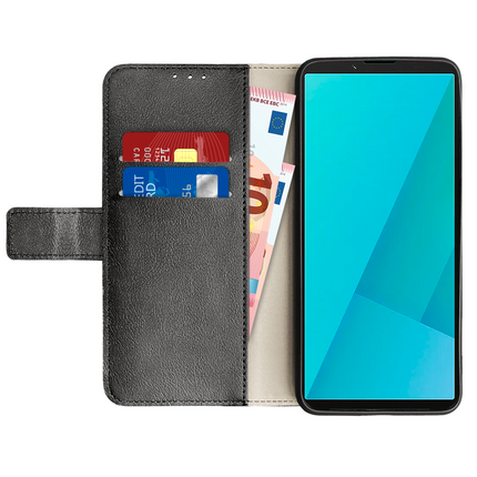 Classic Wallet Case - Sony Xperia 10 VIII / VII - PU leather Book Case - Black