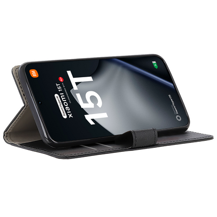 Classic Wallet Case - Xiaomi 15T - PU leather Book Case - Black
