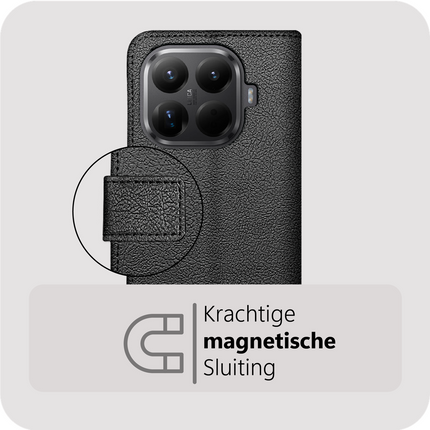 Classic Wallet Case - Xiaomi 15T Pro - PU leather Book Case - Black