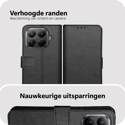 Classic Wallet Case - Xiaomi 15T Pro - PU leather Book Case - Black