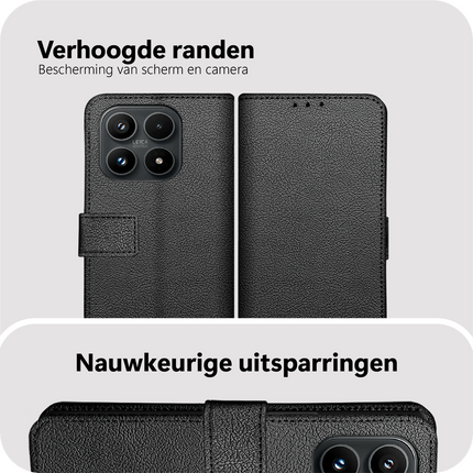 Classic Wallet Case - Xiaomi 17 - PU leather Book Case - Black