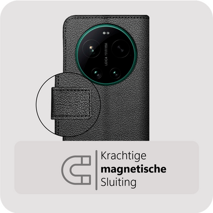 Classic Wallet Case - Xiaomi 17 Ultra - PU leather Book Case - Black