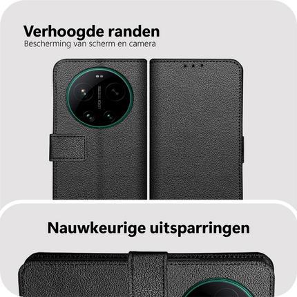 Classic Wallet Case - Xiaomi 17 Ultra - PU leather Book Case - Black