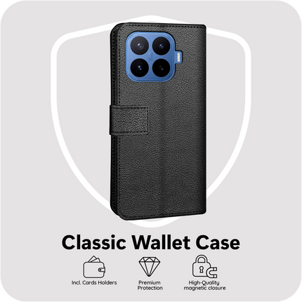 Classic Wallet Case - Xiaomi 17T Pro - PU leather Book Case - Black