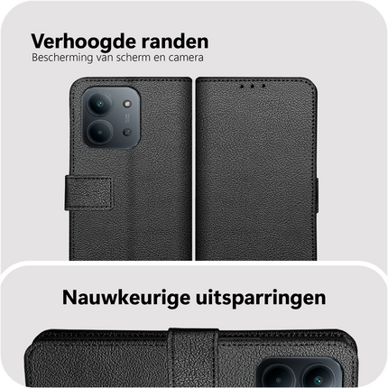 Classic Wallet Case - Xiaomi Poco C85 - PU leather Book Case - Black