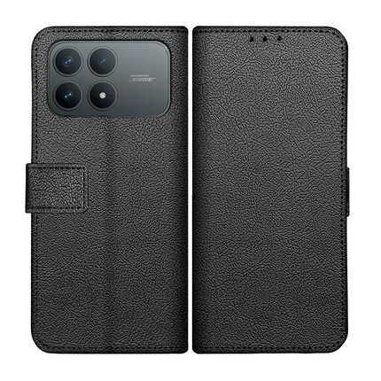 Classic Wallet Case - Xiaomi Poco F8 Pro - PU leather Book Case - Black