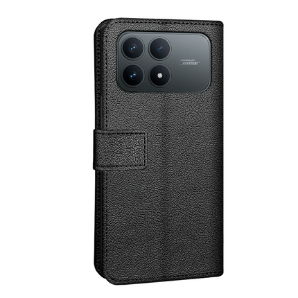 Classic Wallet Case - Xiaomi Poco F8 Pro - PU leather Book Case - Black