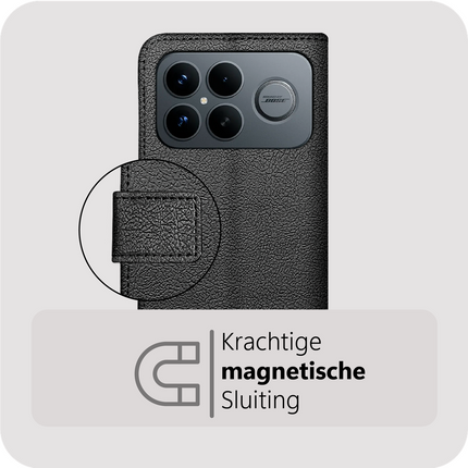 Classic Wallet Case - Xiaomi Poco F8 Ultra - PU leather Book Case - Black