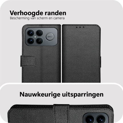 Classic Wallet Case - Xiaomi Poco F8 Ultra - PU leather Book Case - Black