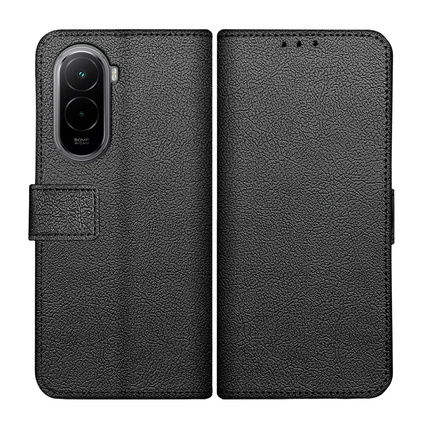 Classic Wallet Case - Xiaomi Poco M7 4G - PU leather Book Case - Black