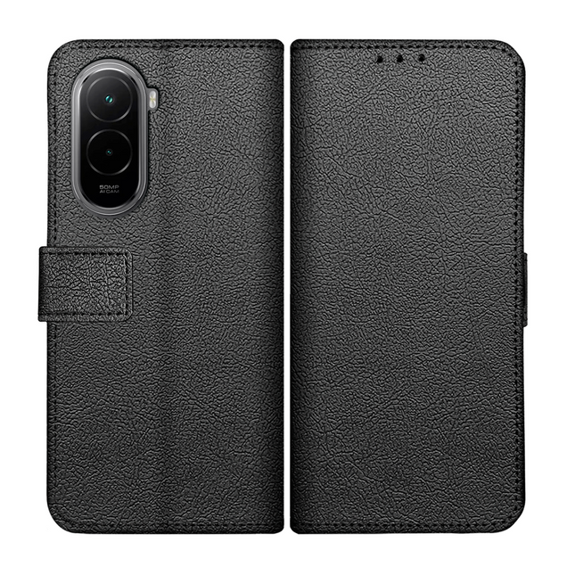 Classic Wallet Case - Xiaomi Poco M7 4G - PU leather Book Case - Black