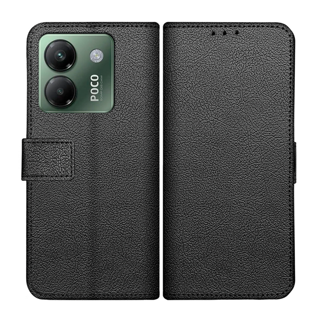 Classic Wallet Case - Xiaomi Poco M7 Pro - PU leather Book Case - Black