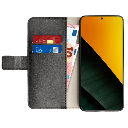 Classic Wallet Case - Xiaomi Poco M7 Pro - PU leather Book Case - Black