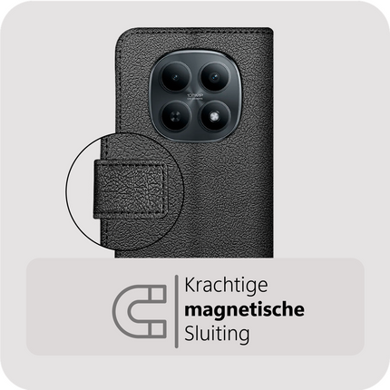 Classic Wallet Case - Xiaomi Poco M8 (5G) - PU leather Book Case - Black