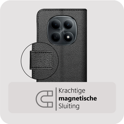 Classic Wallet Case - Xiaomi Poco M8 Pro (5G) - PU leather Book Case - Black