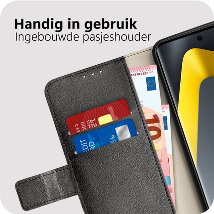 Classic Wallet Case - Xiaomi Poco M8 Pro (5G) - PU leather Book Case - Black