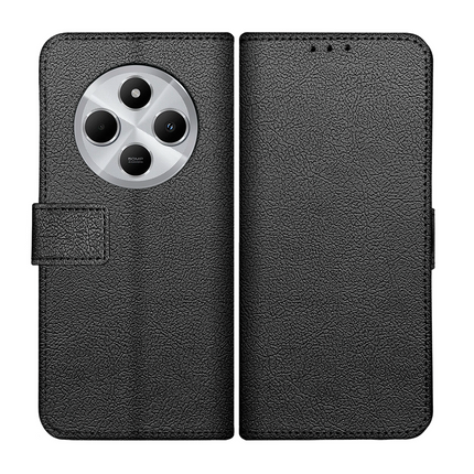 Classic Wallet Case - Xiaomi Redmi 14C - PU leather Book Case - Black