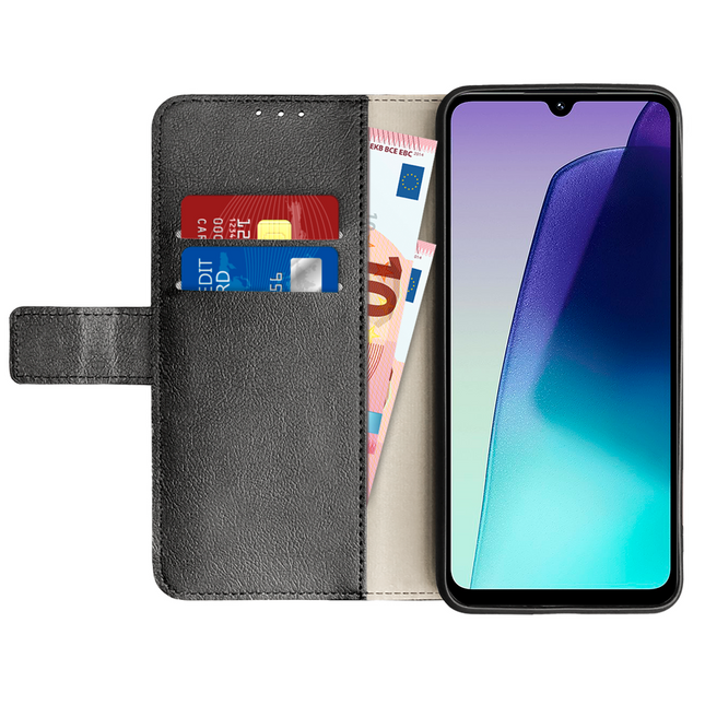 Classic Wallet Case - Xiaomi Redmi 14C - PU leather Book Case - Black