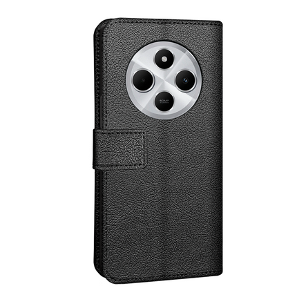 Classic Wallet Case - Xiaomi Redmi 14C - PU leather Book Case - Black
