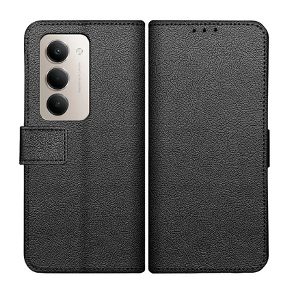 Classic Wallet Case - Xiaomi Redmi 15 (4G/5G) - PU leather Book Case - Black
