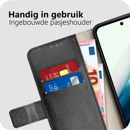 Classic Wallet Case - Xiaomi Redmi 15 (4G/5G) - PU leather Book Case - Black