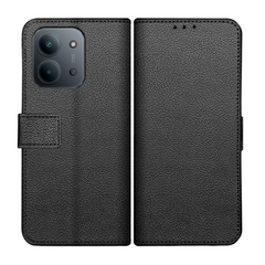 Classic Wallet Case - Xiaomi Redmi 15C - PU leather Book Case - Black