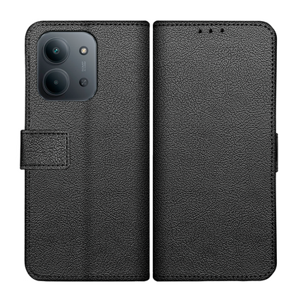 Classic Wallet Case - Xiaomi Redmi 15C - PU leather Book Case - Black