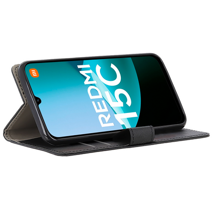 Classic Wallet Case - Xiaomi Redmi 15C - PU leather Book Case - Black
