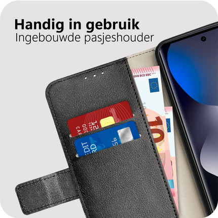 Classic Wallet Case - Xiaomi Redmi Note 15 (4G/5G) - PU leather Book Case - Black