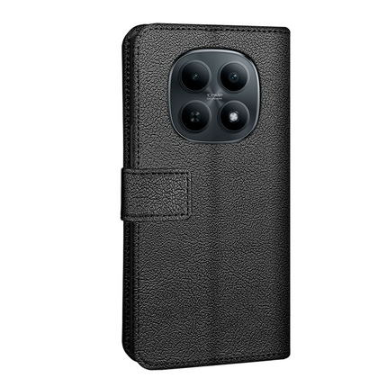 Classic Wallet Case - Xiaomi Redmi Note 15 (4G/5G) - PU leather Book Case - Black