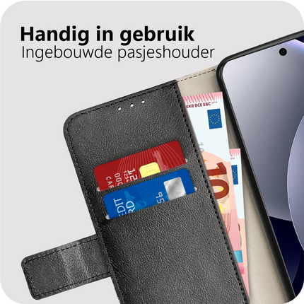 Classic Wallet Case - Xiaomi Redmi Note 15 Pro (4G) - PU leather Book Case - Black