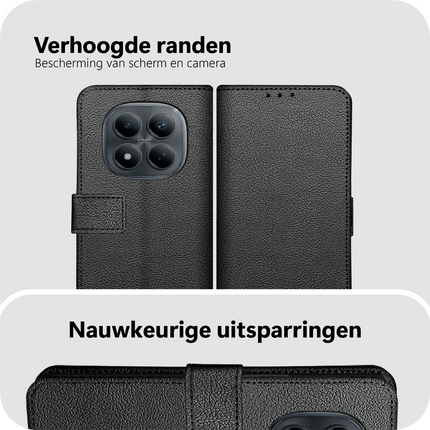 Classic Wallet Case - Xiaomi Redmi Note 15 Pro (4G) - PU leather Book Case - Black