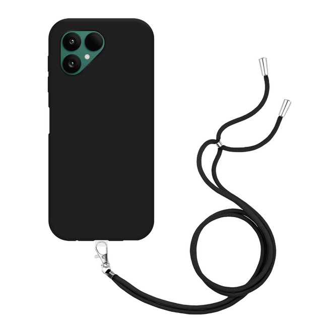 Lanyard Case - Fairphone 6 - Soft TPU Protective Cover with Necklace - Black