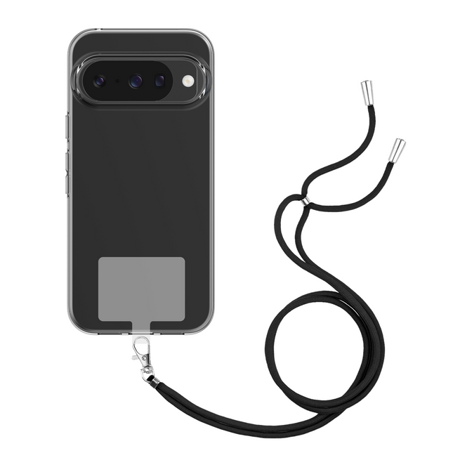 Lanyard Case - Google Pixel 10 / 10 Pro - Soft TPU Protective Cover with Necklace - Clear